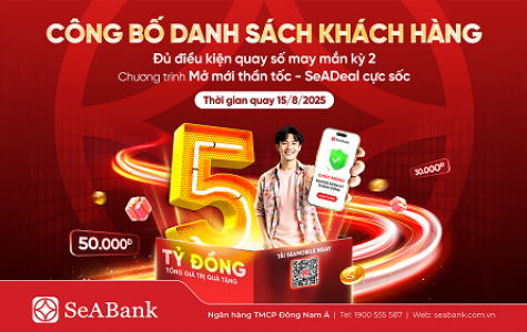 [TB ]Danh sách khách hàng đủ điều kiện tham gia quay số may mắn đợt 2 chương trình “Mở mới thần tốc – SeADeal cực sốc”